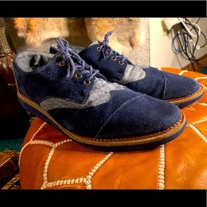 Toms Suede wingtips tweed 13 Navy